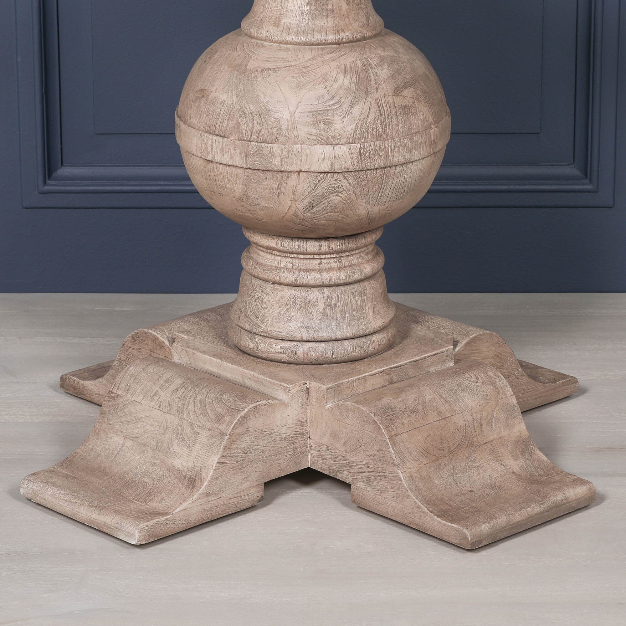 Bibury Rustic Acacia Round Ball 4 Seater Dining Table 139cm