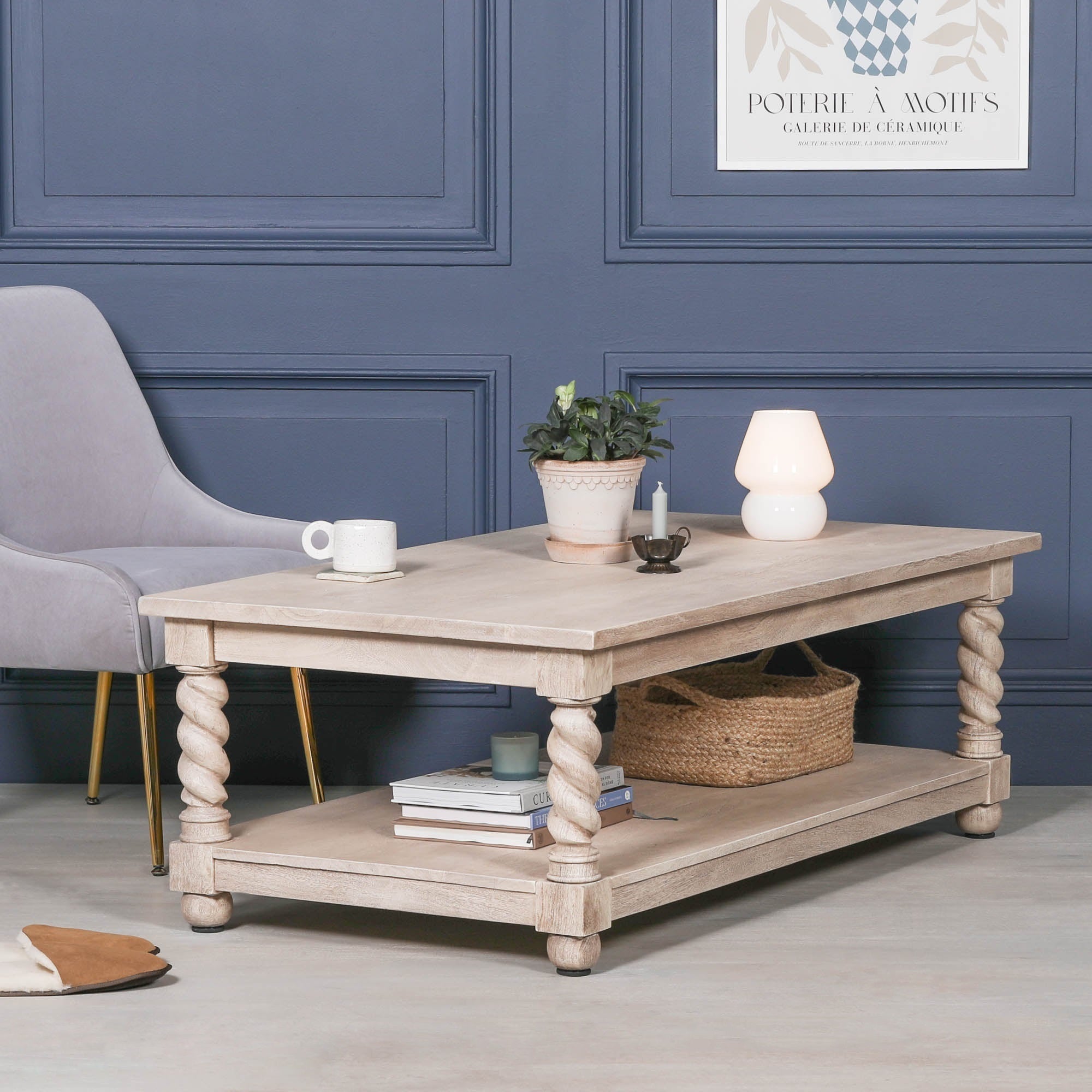 Fairford Acacia Twist Column Coffee Table 140cm