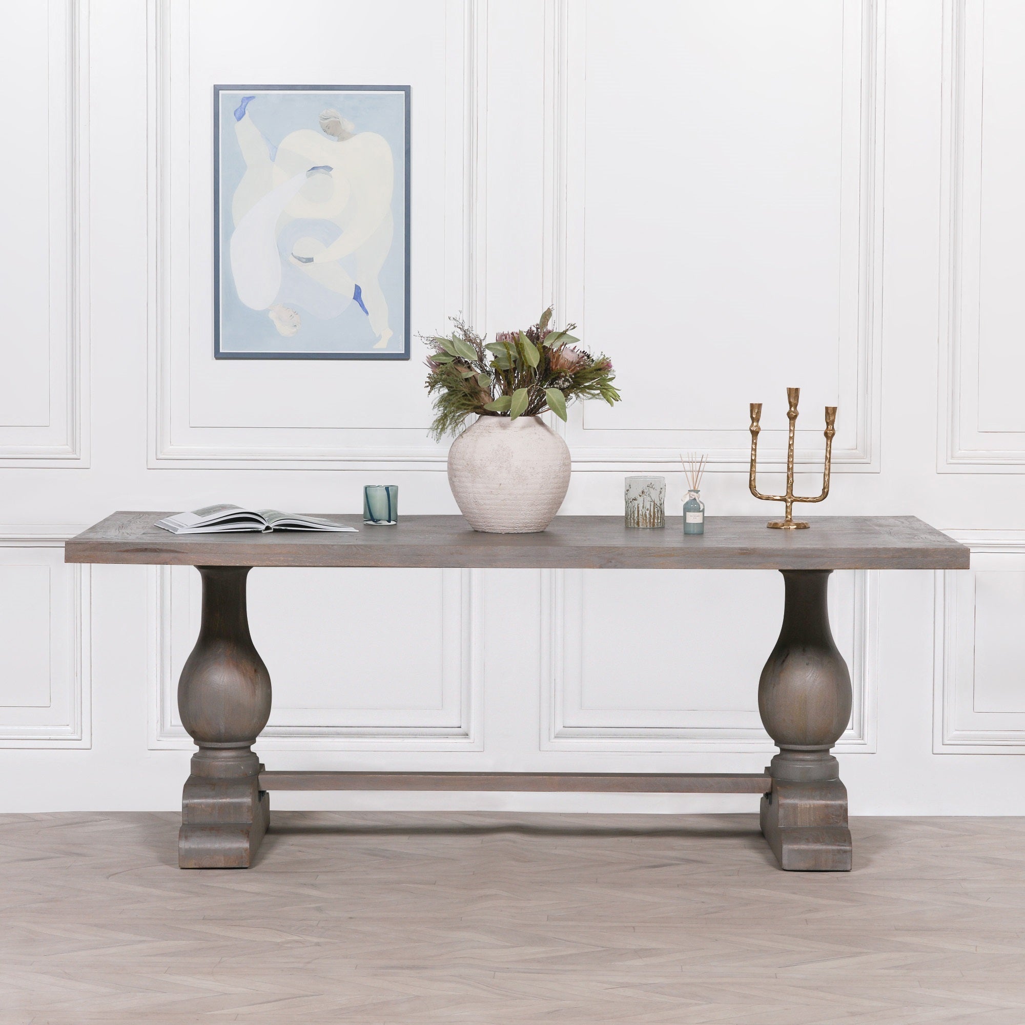 Patterdale WOODEN RUSTIC RECTANGULAR DINING TABLE 210CM