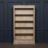 BLANCHE WOODEN RUSTIC SINGLE OPEN BOOKCASE WITH DRAWERS