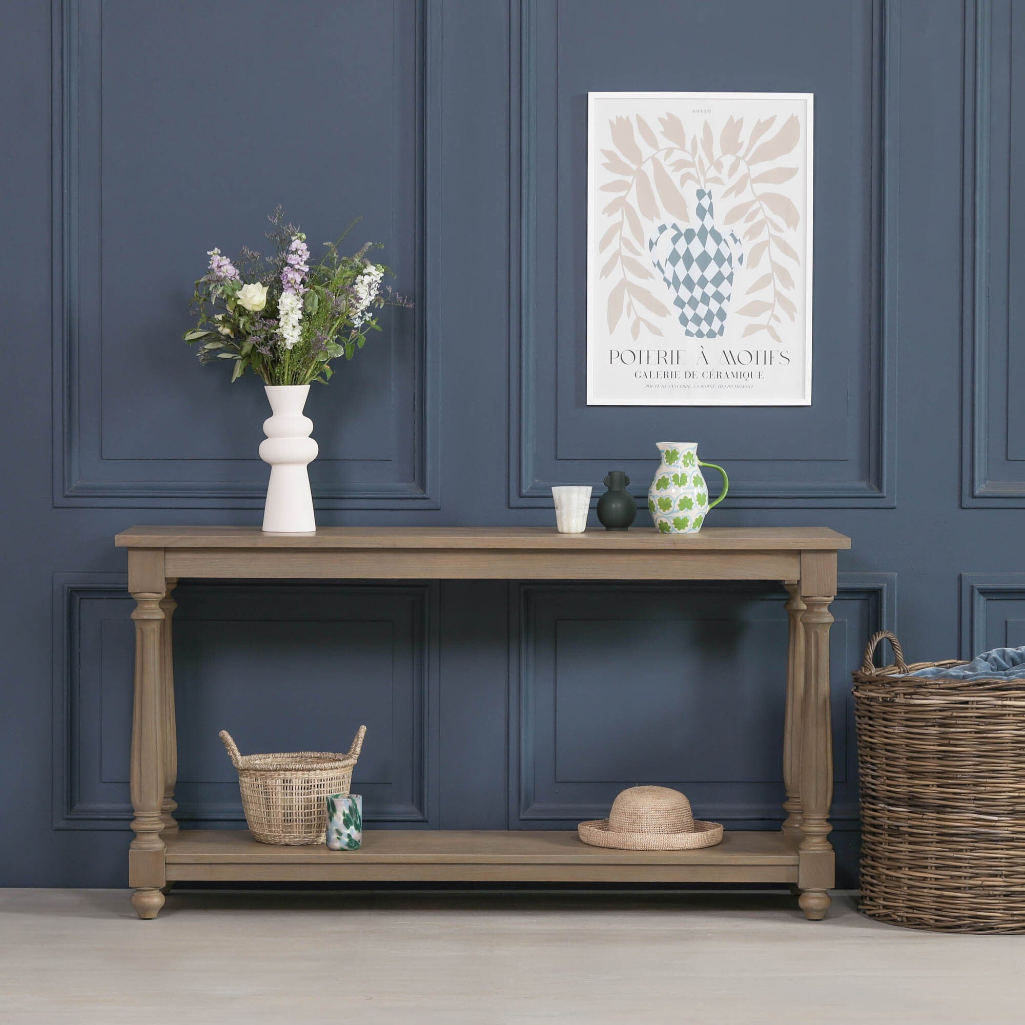 Weston Rustic Wooden Farmhouse Console Table 160.5 cm