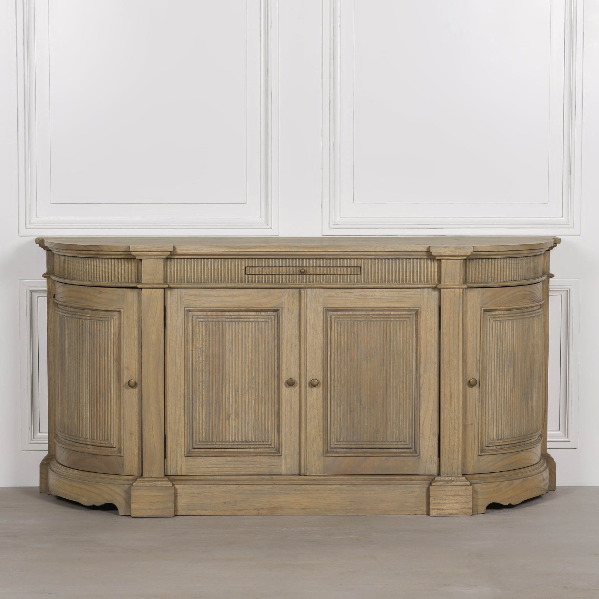 Rustic Wooden Fluted Buffet Sideboard