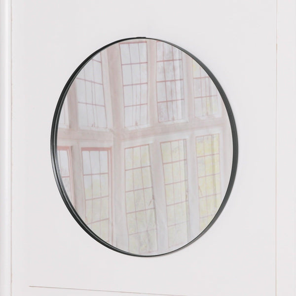 50cm Black Round Wall Mirror - House of Altair