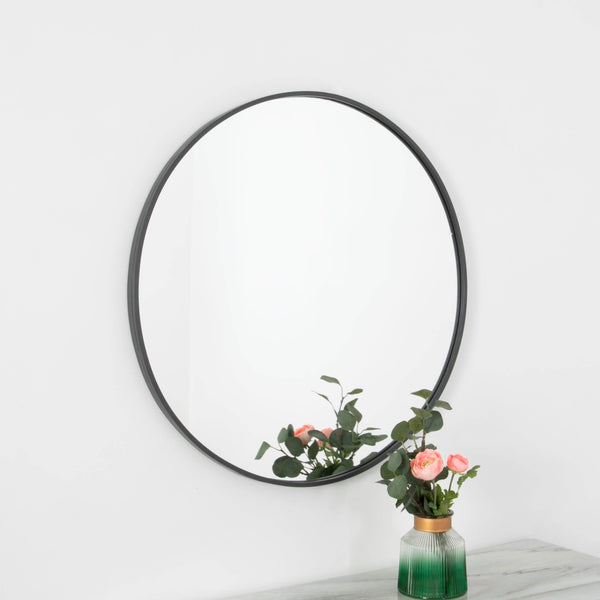 Grey Manhattan Round Mirror 80 cm