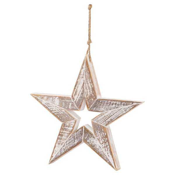 Antique White  Wooden Sparkle Star - House of Altair