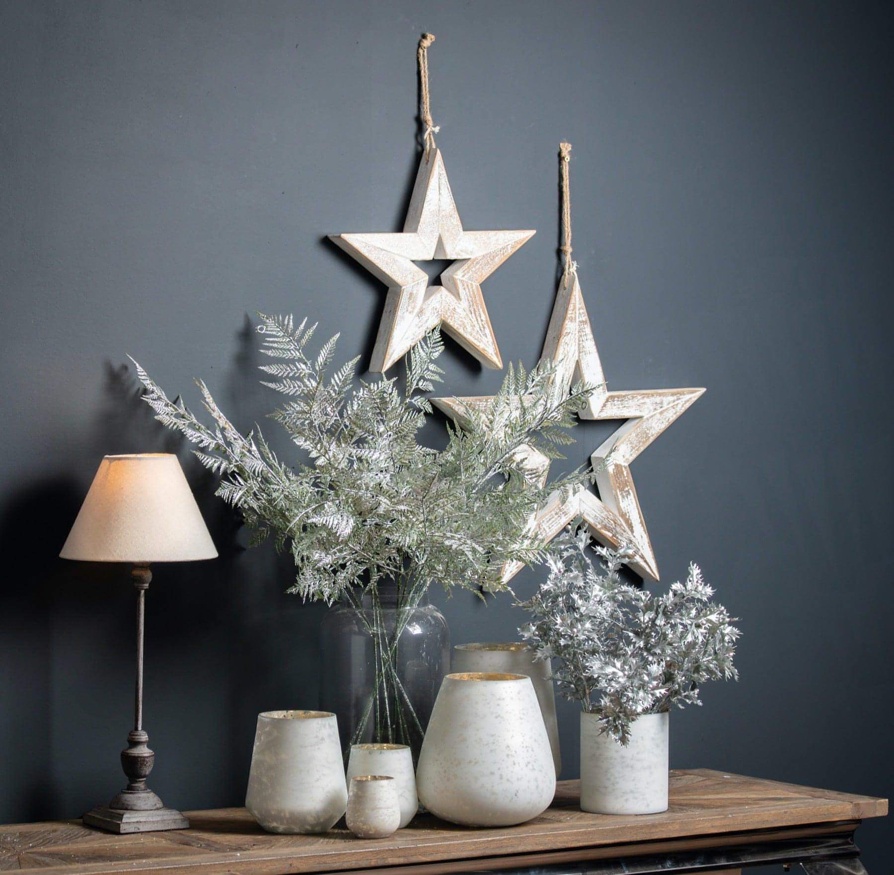 Antique White Wooden Sparkle Star - House of Altair