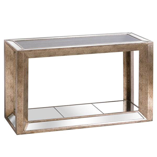 Augustus Mirrored Console Table with Shelf - House of Altair