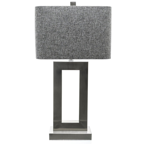 Baleria Chrome Lamp With Woven Shade - House of Altair