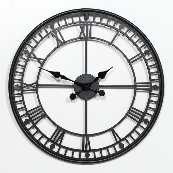Black 55cm Metal Wall Clock - House of Altair