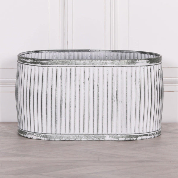 Dolly Tub Oval Metal Planter - Large - House of Altair