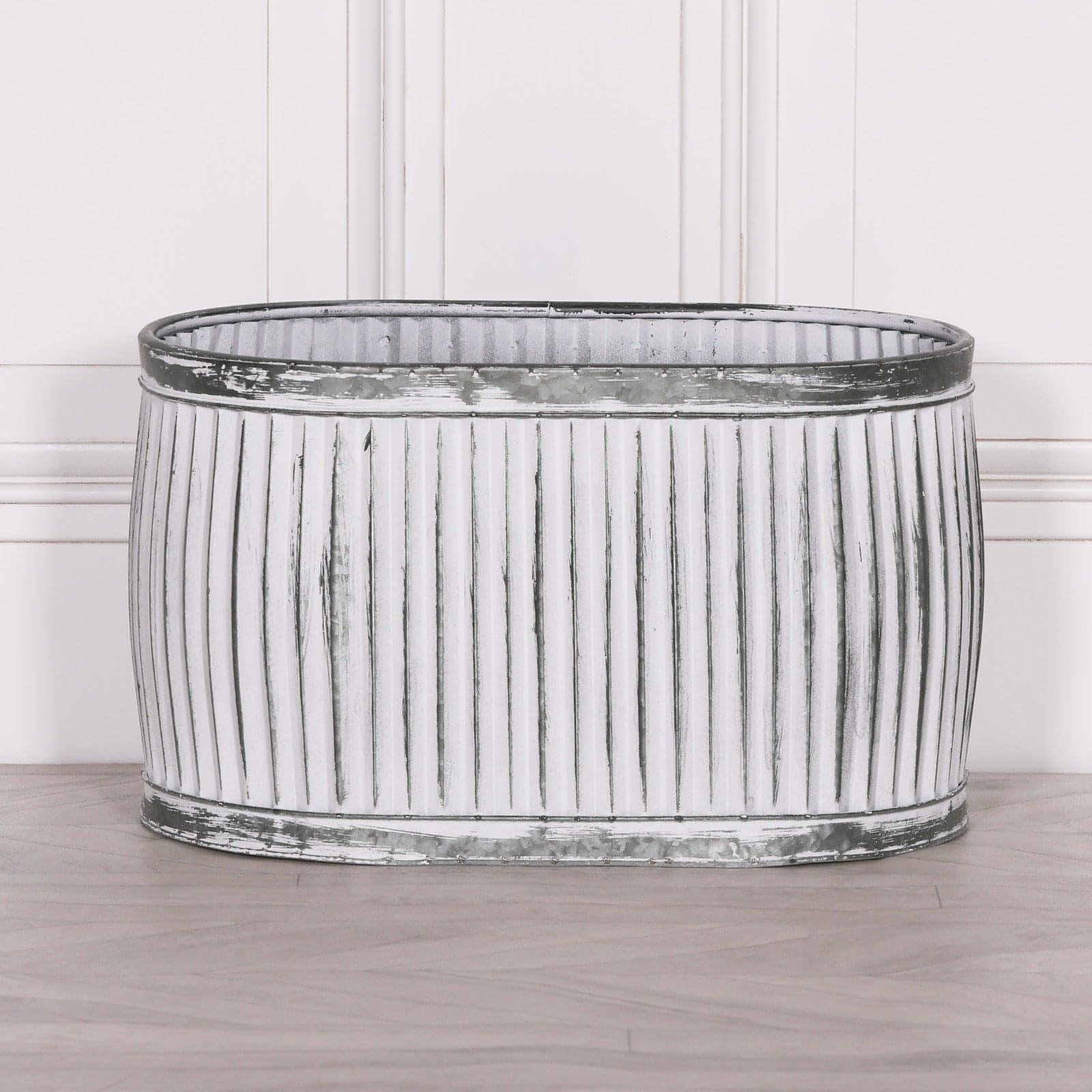 Dolly Tub Oval Metal Planter - Medium - House of Altair