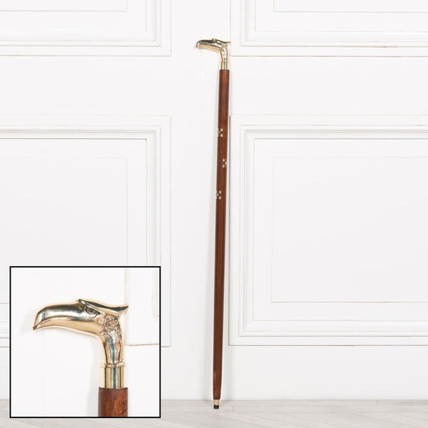 Eagle Brass Wooden Walking Stick - House of Altair