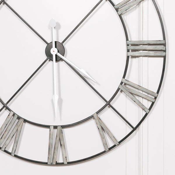 Extra Large 110cm Vintage Metal Wall Clock - House of Altair