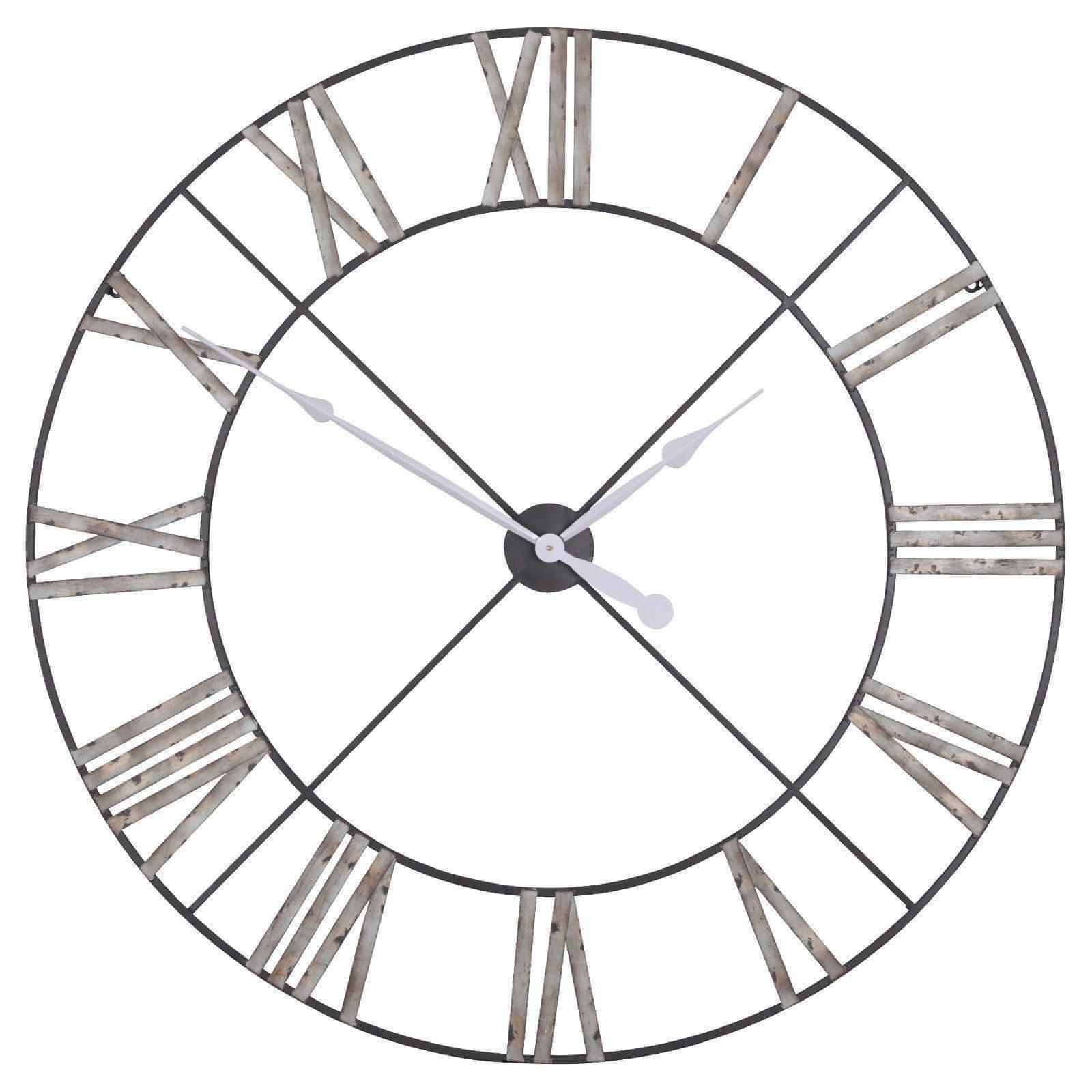 Extra Large 110cm Vintage Metal Wall Clock - House of Altair