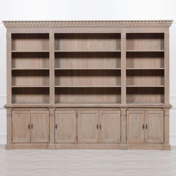 Extra Large Wooden Triple Bookcase - House of Altair