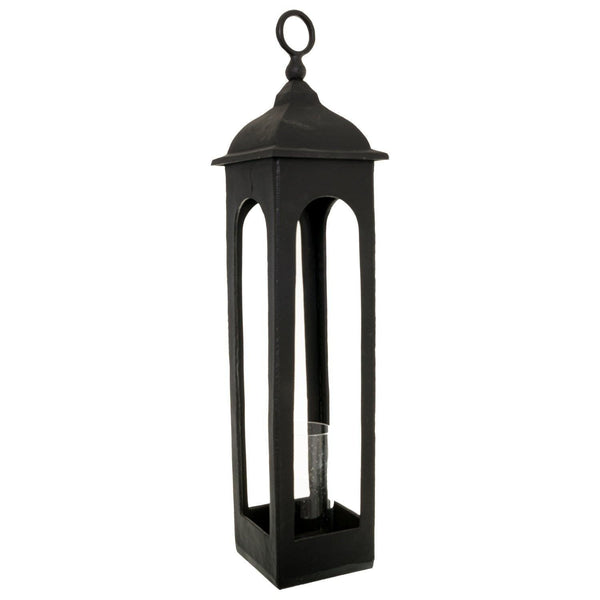 Farrah Collection Black Cast Tall Loop Top Lantern - House of Altair