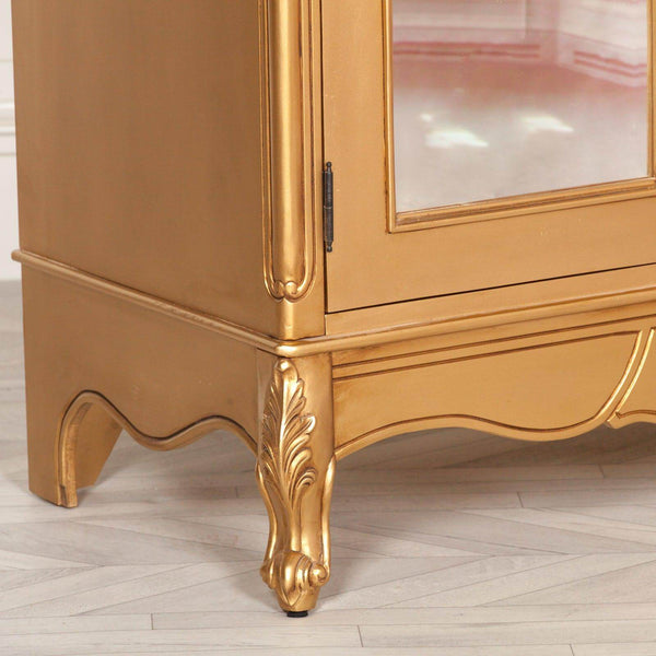 French Style Gold Carved Double Full Mirrored Armoire - House of Altair