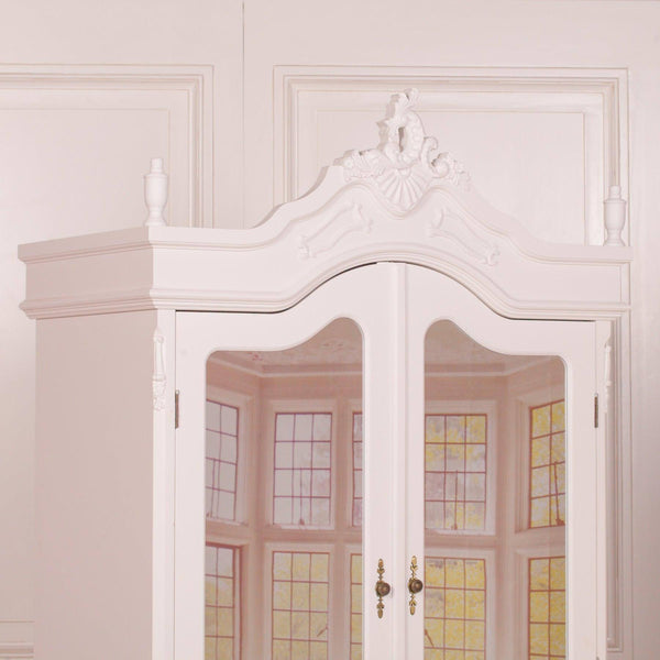 French White Double Mirrored Door Armoire - House of Altair