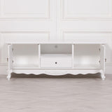 French White Large Cabinet TV Unit - House of Altair