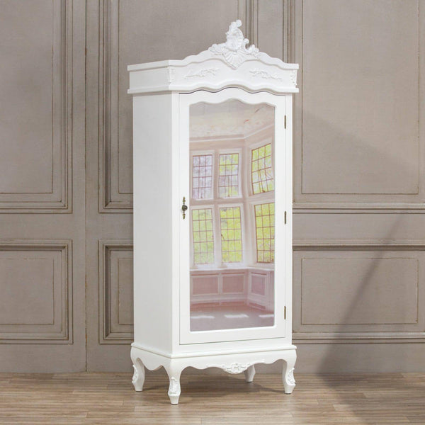 French White Single Door Armoire with Mirrored Door - House of Altair