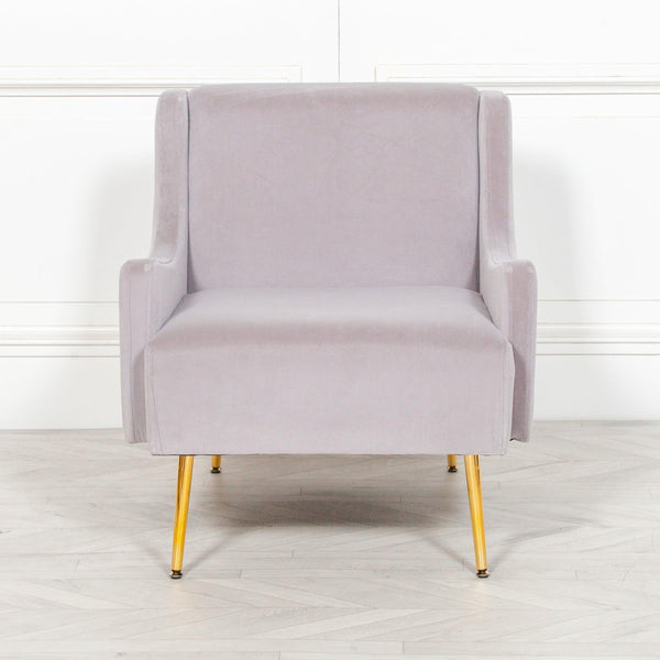Grey Velvet Sofa Chair - House of Altair