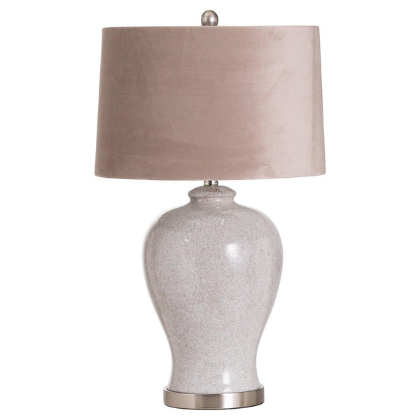 Hadley Ceramic Table Lamp With Natural Shade - House of Altair
