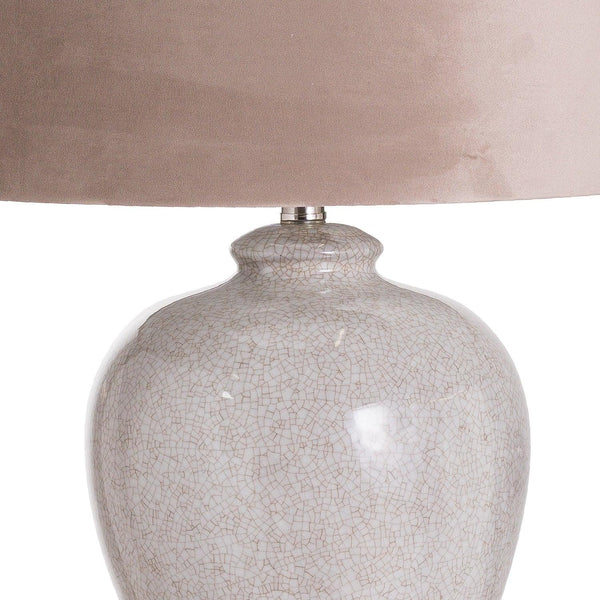 Hadley Ceramic Table Lamp With Natural Shade - House of Altair
