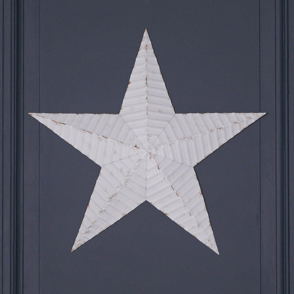 Large 74cm Distressed White Metal Decorative Wall Star - House of Altair