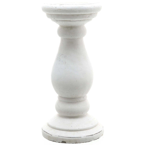 Large Matt White Ceramic Candle Holder - House of Altair