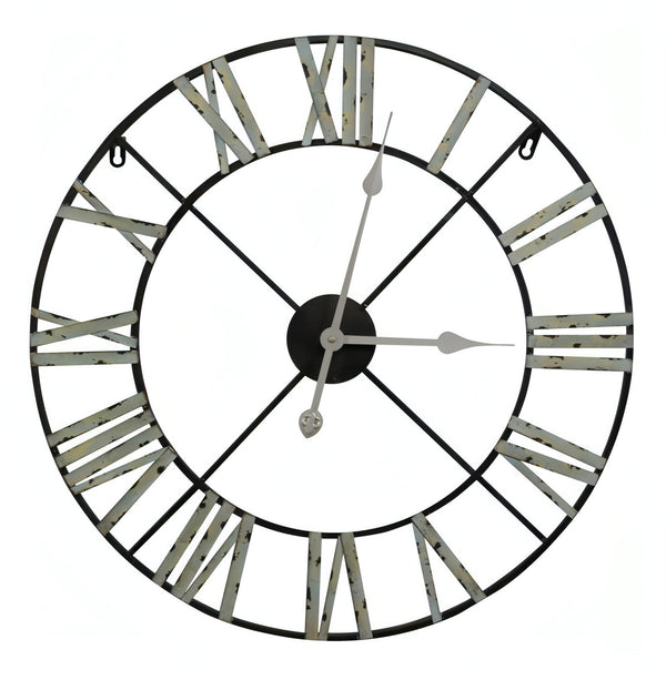 Medium 60cm Vintage Metal Wall Clock - House of Altair