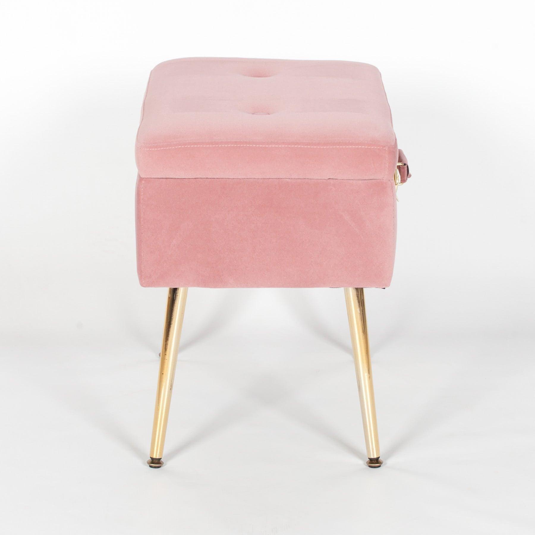 Pink Suitcase Stool with Gold Legs - House of Altair