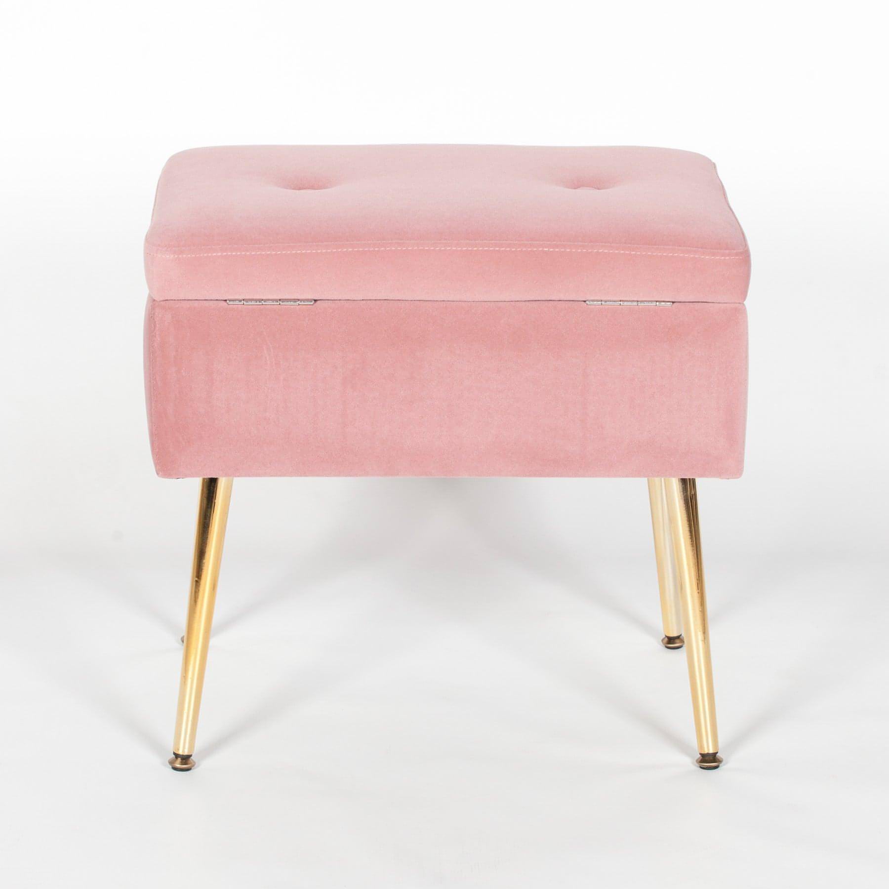 Pink Suitcase Stool with Gold Legs - House of Altair