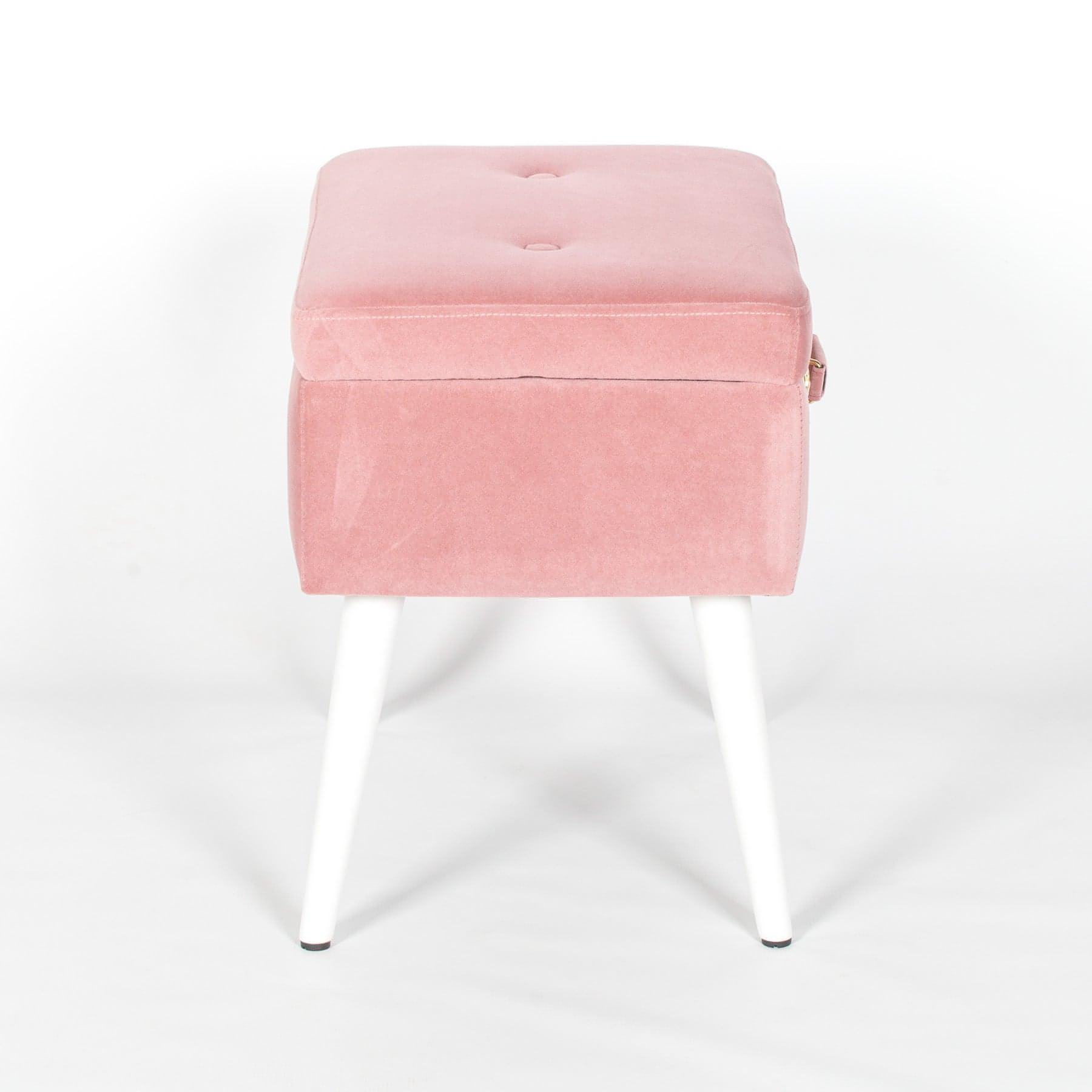 Pink Suitcase Stool with White Legs - House of Altair
