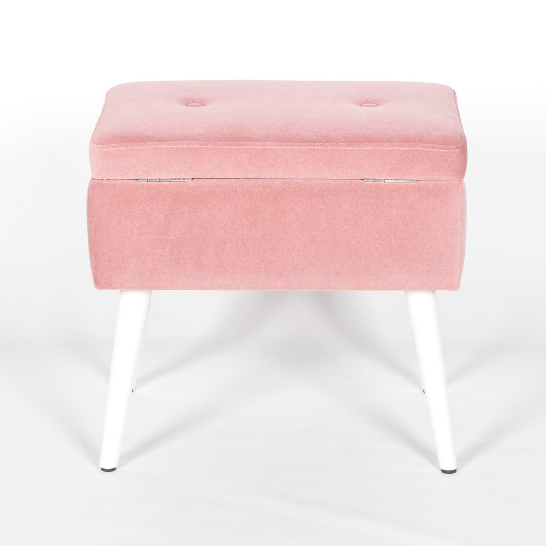 Pink Suitcase Stool with White Legs - House of Altair