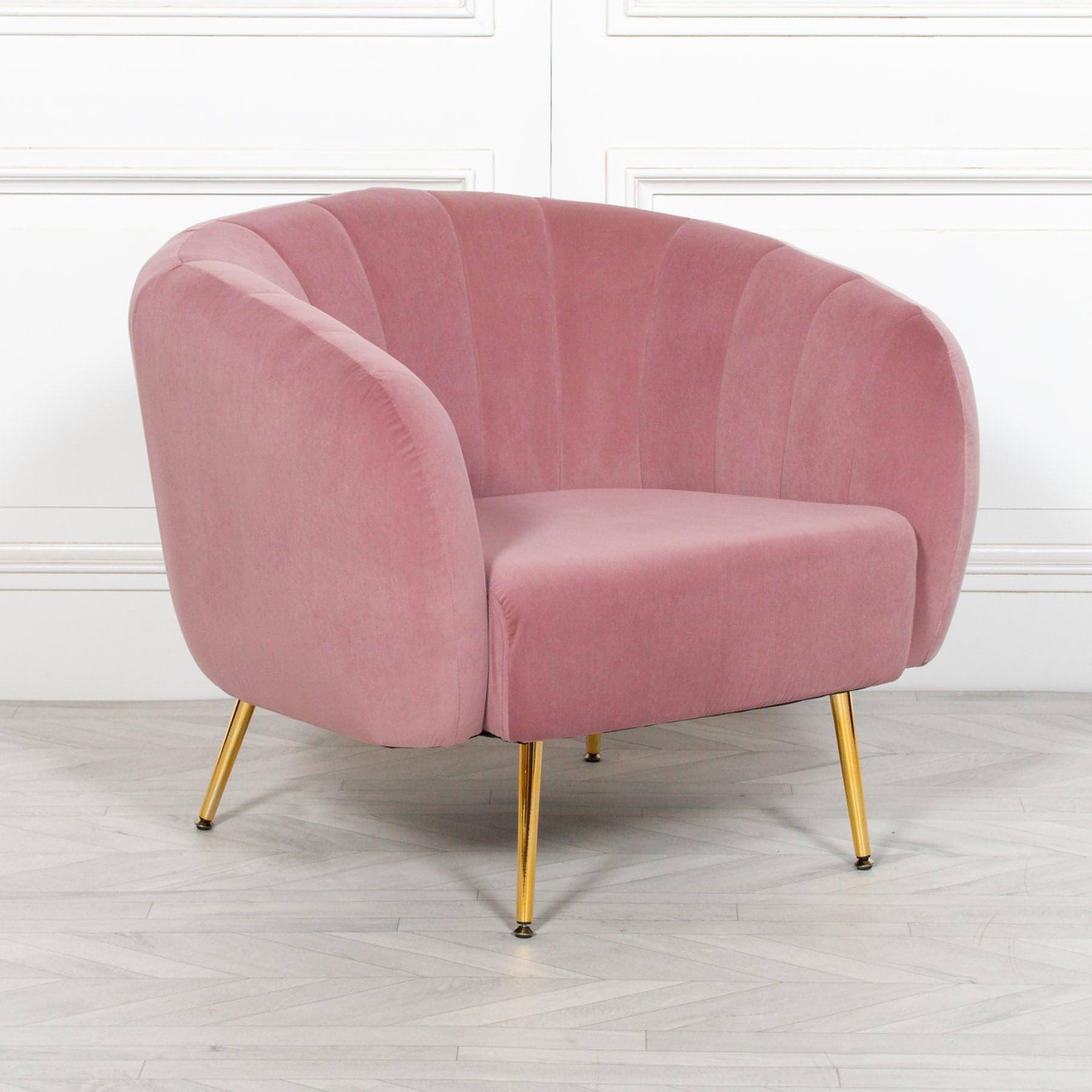Pink Velvet Armchair - House of Altair