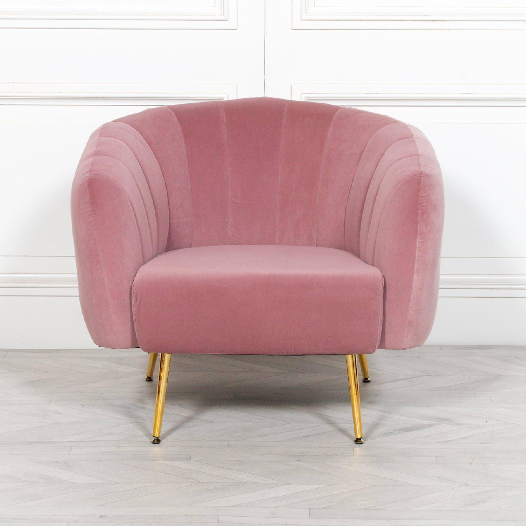 Pink Velvet Armchair - House of Altair