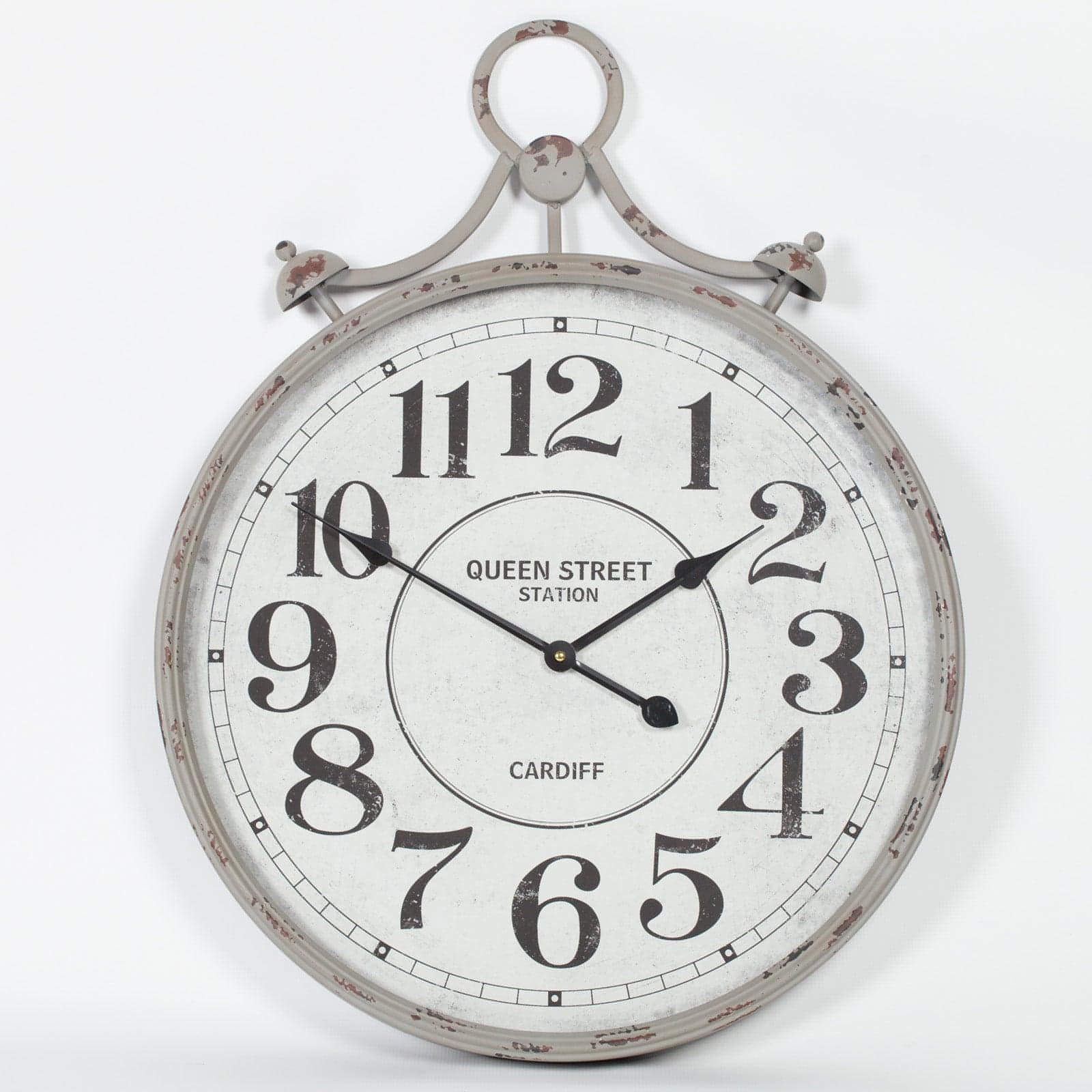 Pocket Watch Vintage Metal Wall Clock with Glass Front - House of Altair