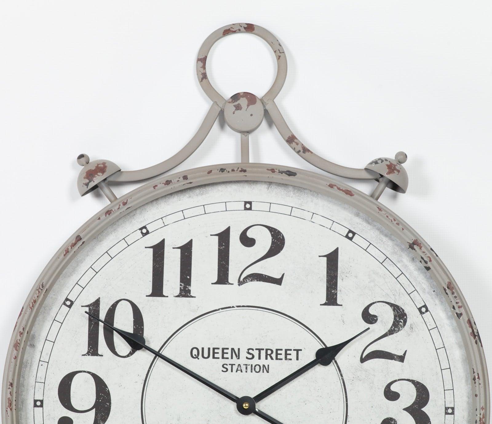 Pocket Watch Vintage Metal Wall Clock with Glass Front - House of Altair
