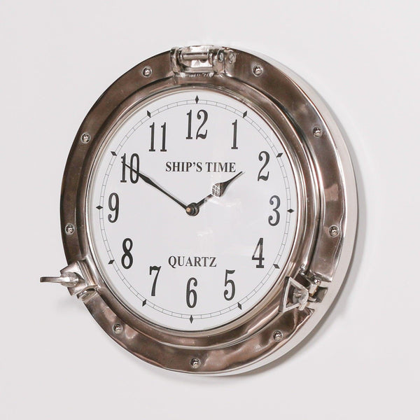 Polished Port Hole Ships Wall Clock - House of Altair