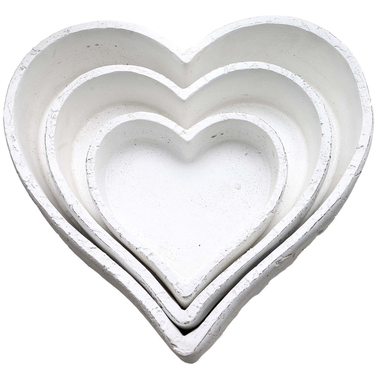 Set Of Three Large Matt White Ceramic Dishes - House of Altair