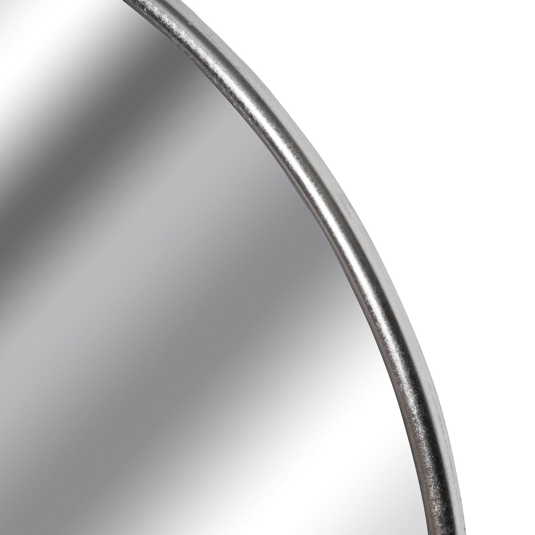 Silver Foil Large Circular Metal Wall Mirror - House of Altair