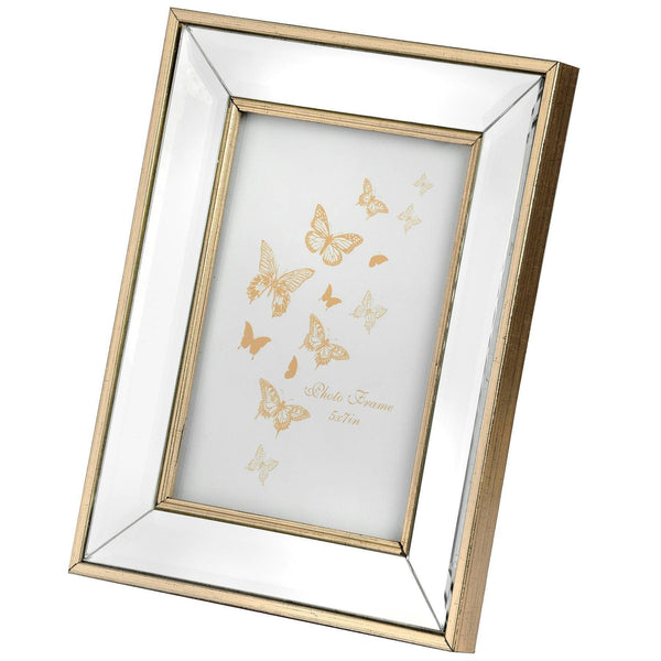 Small Rectangle Mirror Bordered Photo Frame 4x6 - House of Altair