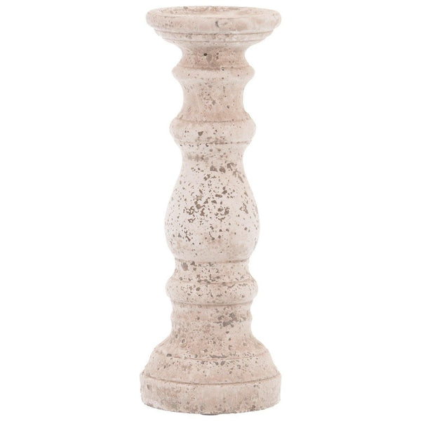 Small Stone Ceramic Column Candle Holder - House of Altair