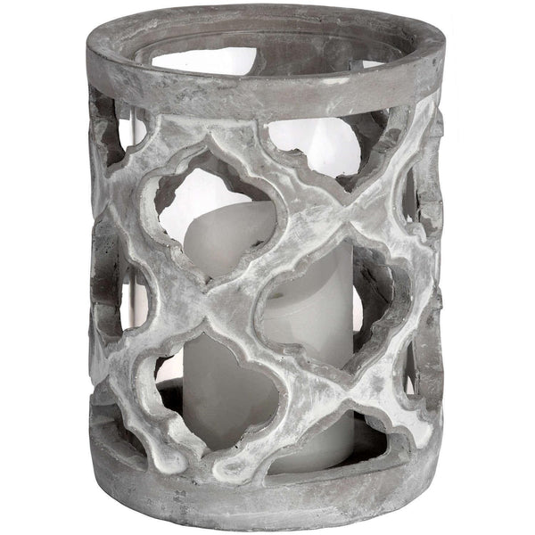 Small Stone Effect Patterned Candle Holder - House of Altair