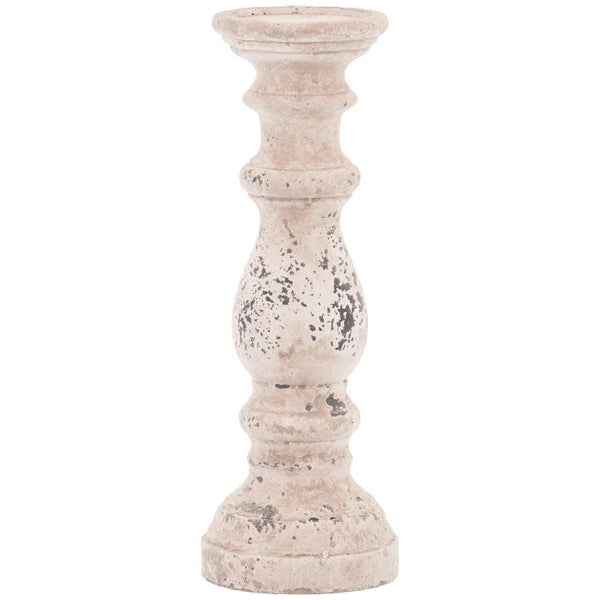 Stone Ceramic Column Candle Holder - House of Altair