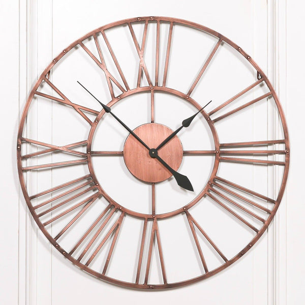 Vintage Copper Effect 92cm Wall Clock - House of Altair