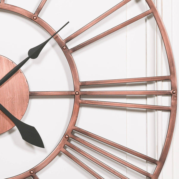 Vintage Copper Effect 92cm Wall Clock - House of Altair