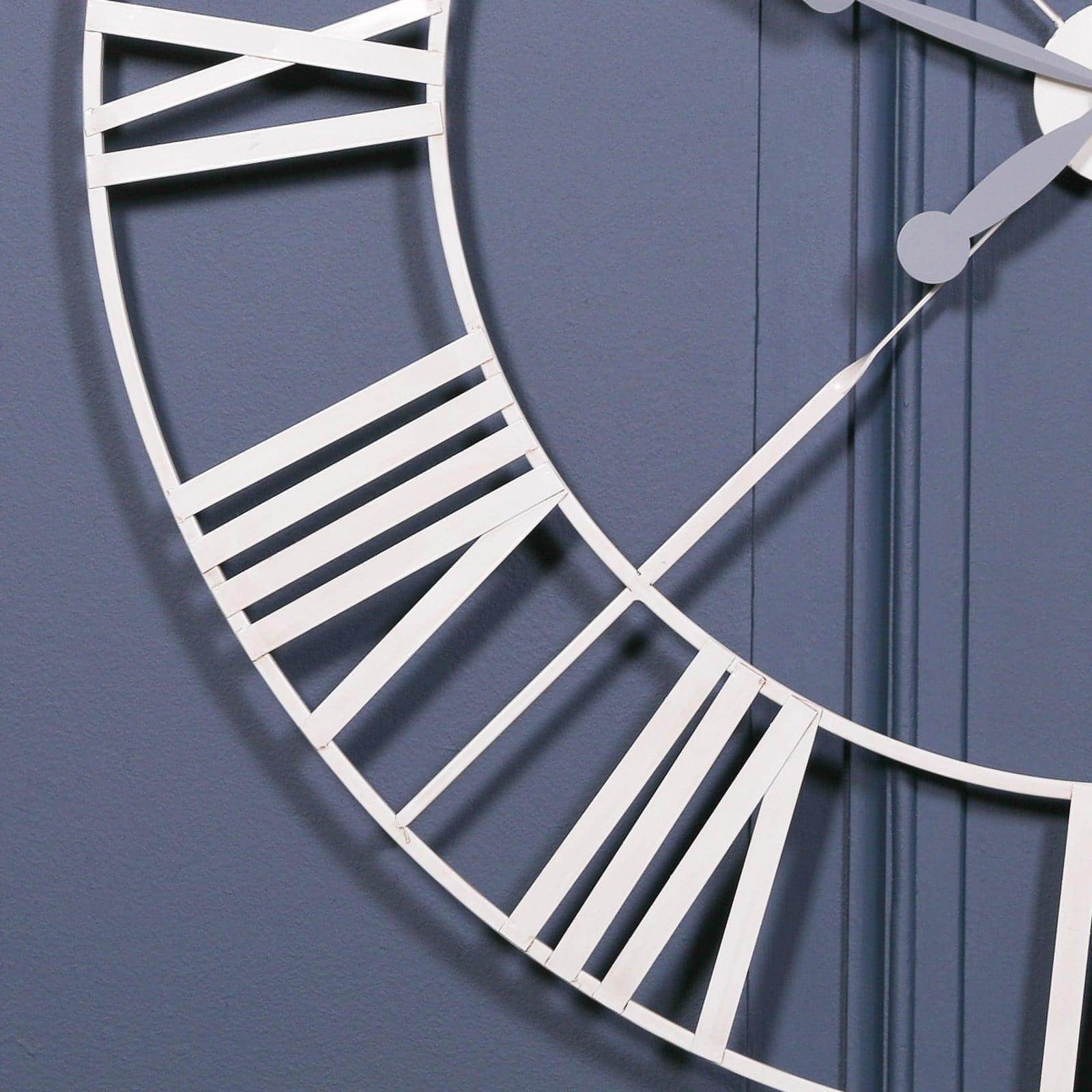 Vintage Cream Distressed 110cm Twist Frame Wall Clock - House of Altair