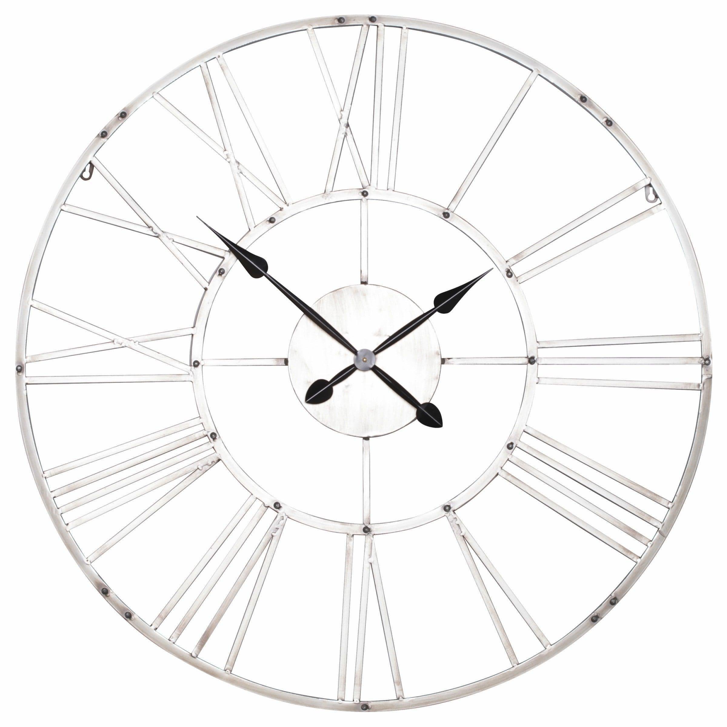 Vintage Silver 92cm Wall Clock - House of Altair