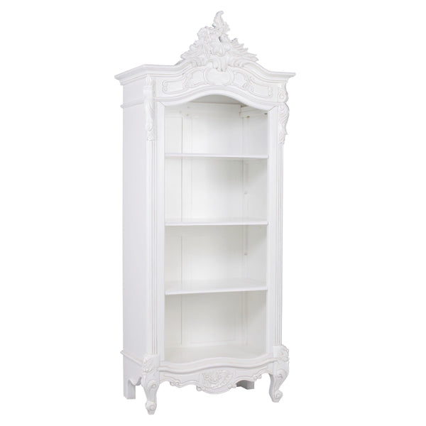 White Carved Bookcase - House of Altair